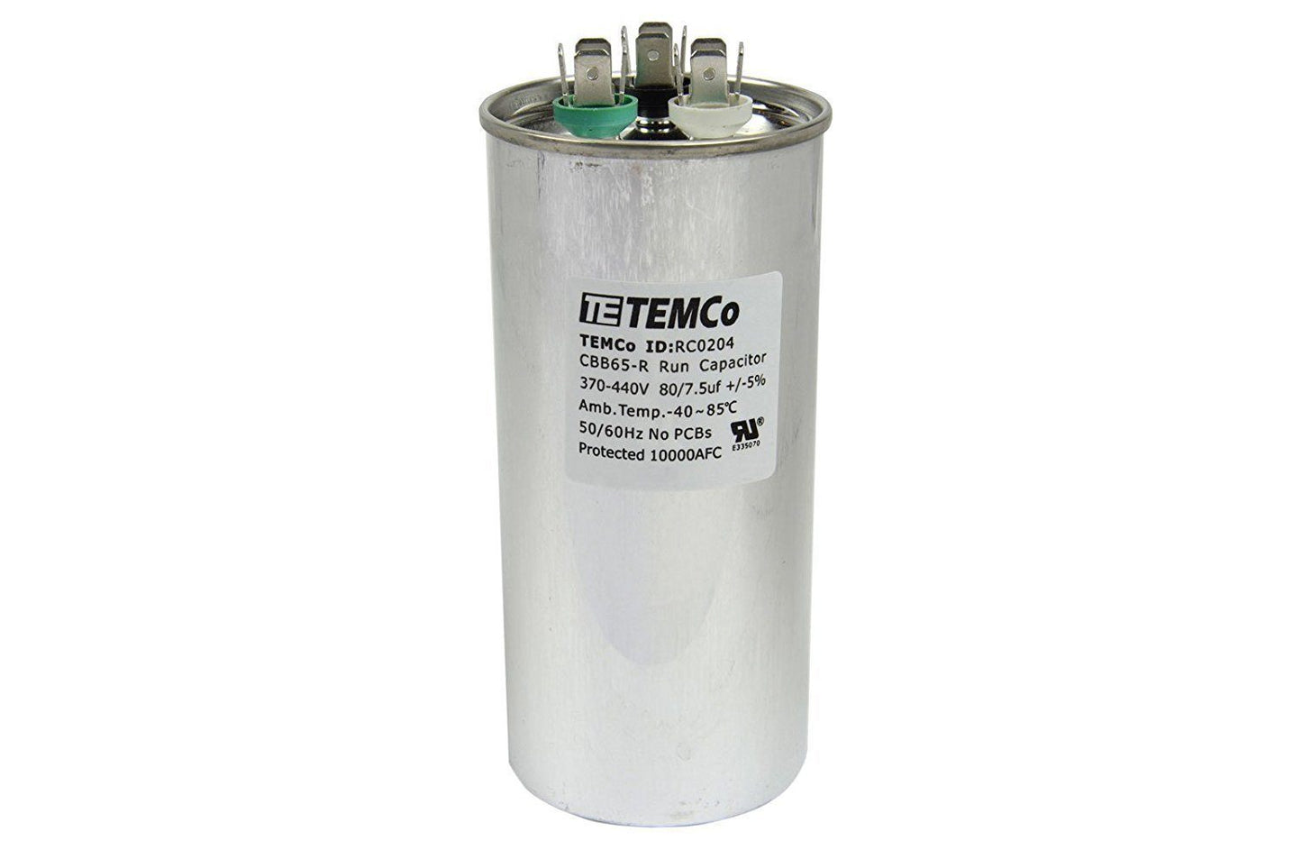 Carrier Bryant Payne P291-8073R - 80 + 7.5 uf MFD 370 440 Volt VAC Replacement Round Dual Run Capacitor