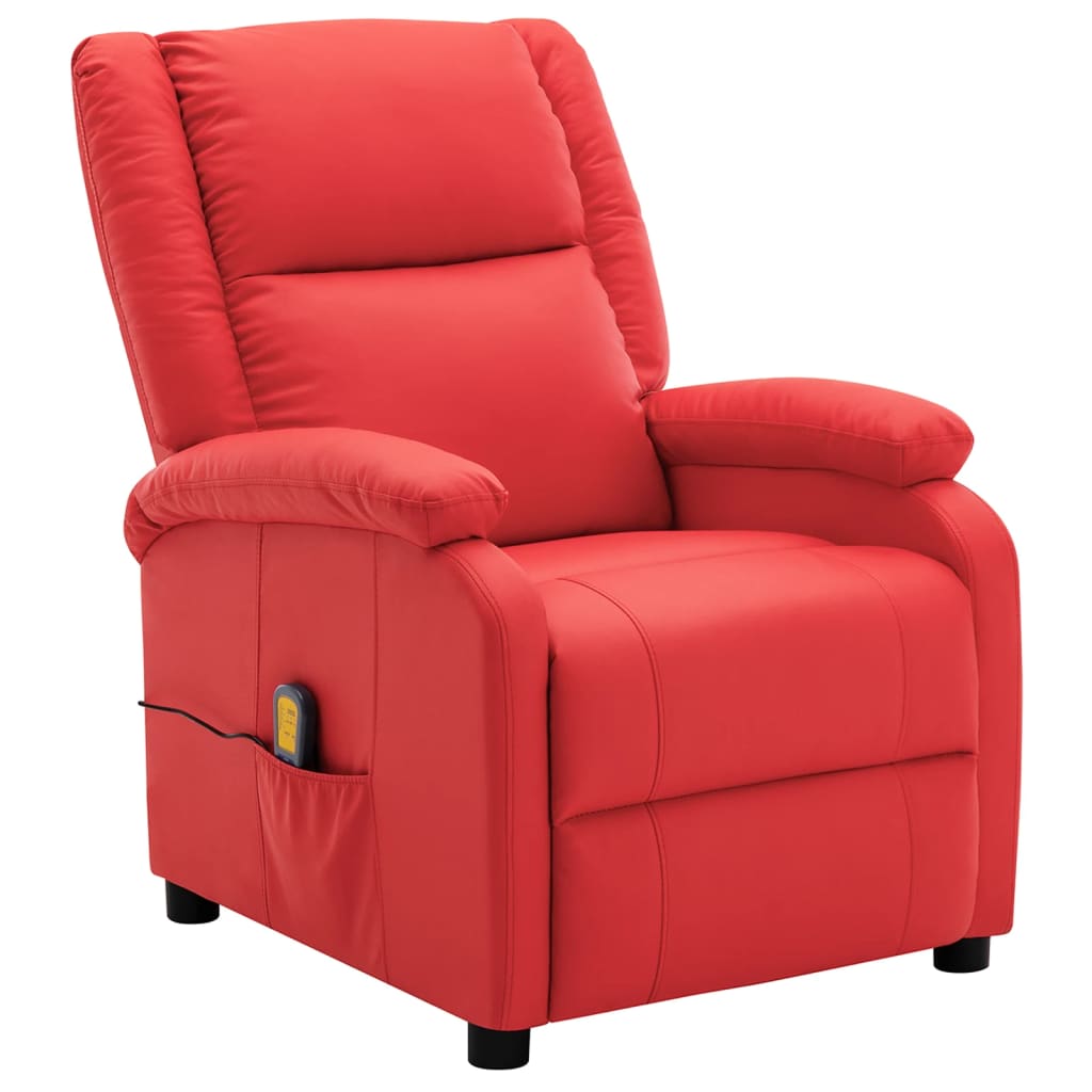 vidaXL Massage Chair Massaging Recliner Push Chair for Elderly Faux Leather