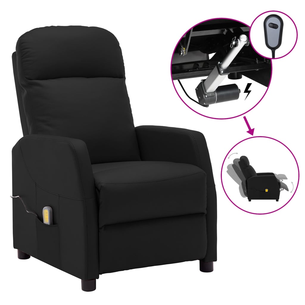 vidaXL Massage Chair Massaging Recliner Push Chair for Elderly Faux Leather